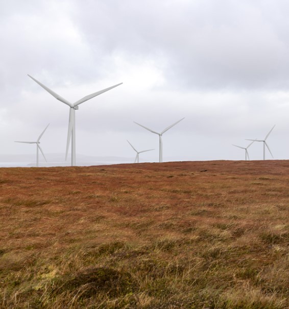 wind turbines on a scottish island