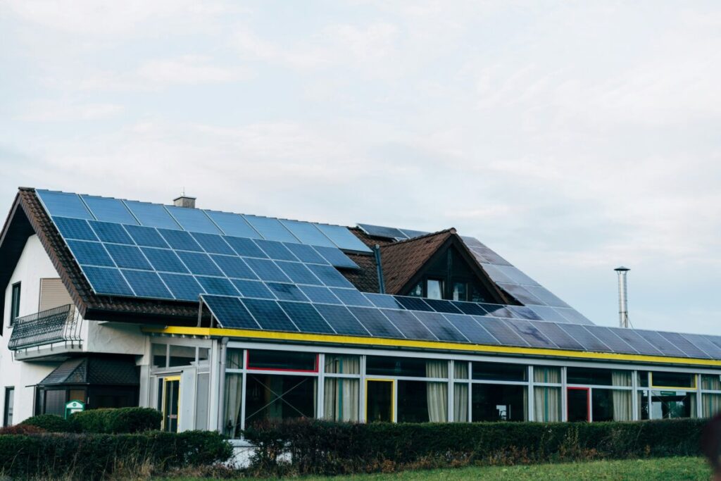a house with solar panels