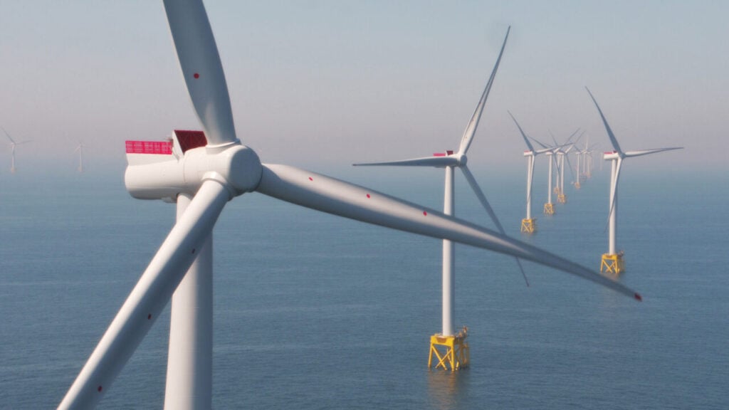 offshore wind turbines at sea