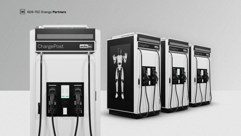a 3d render of ev charger units