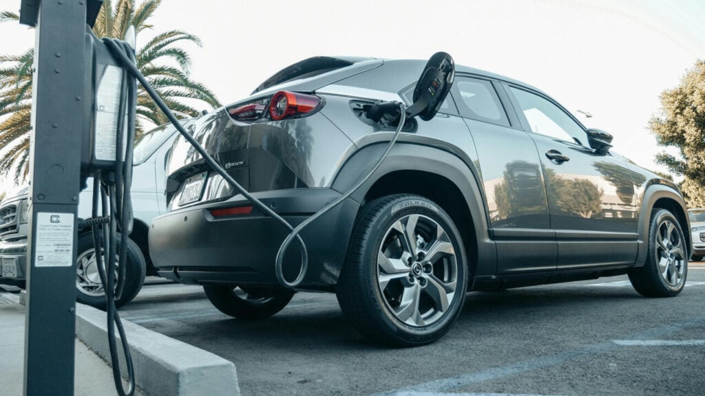 a car plugged in to charge
