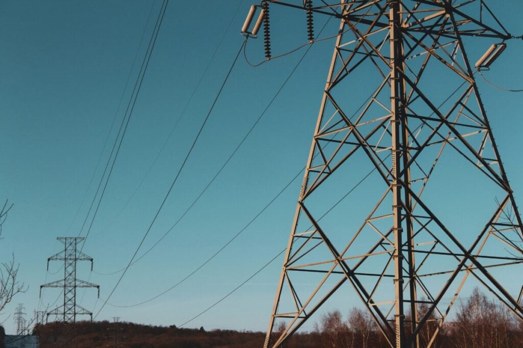 pylons at dusk