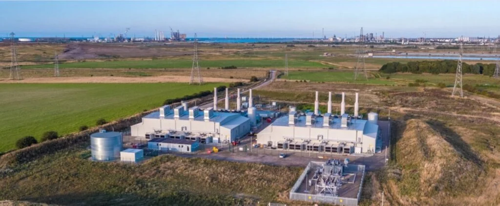 a green hydrogen plant from above