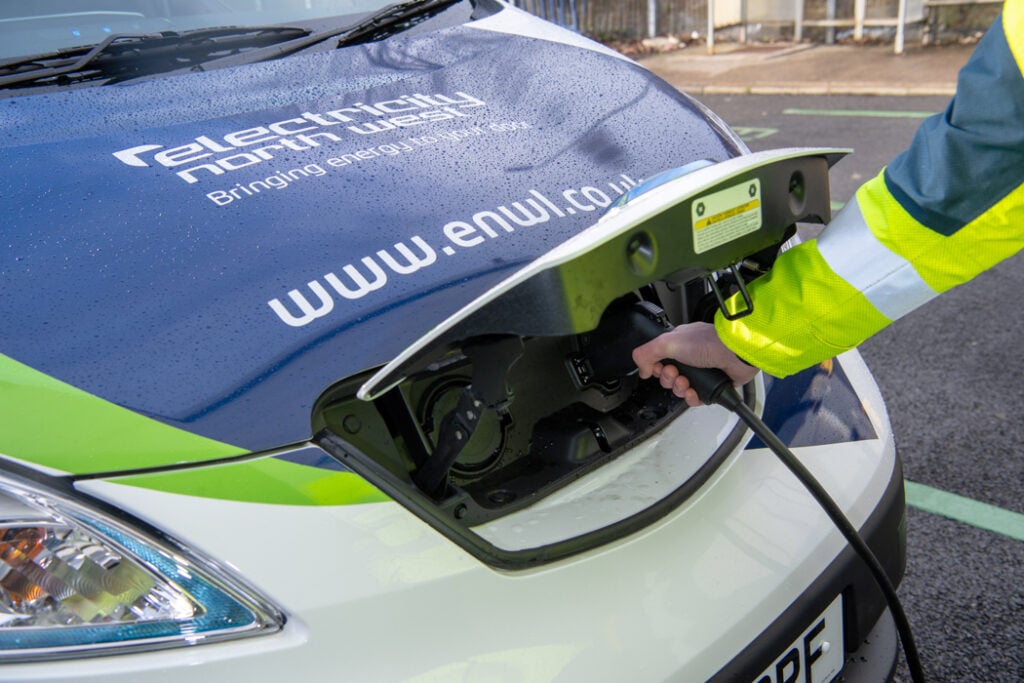 a close up of an electric ENW van