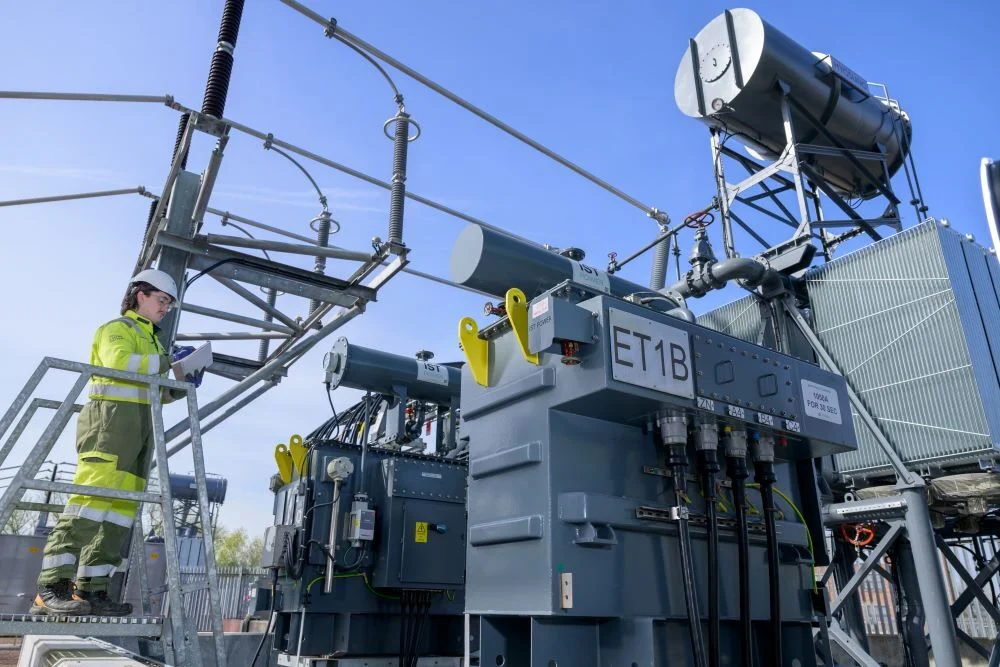 close up on an electricity substation