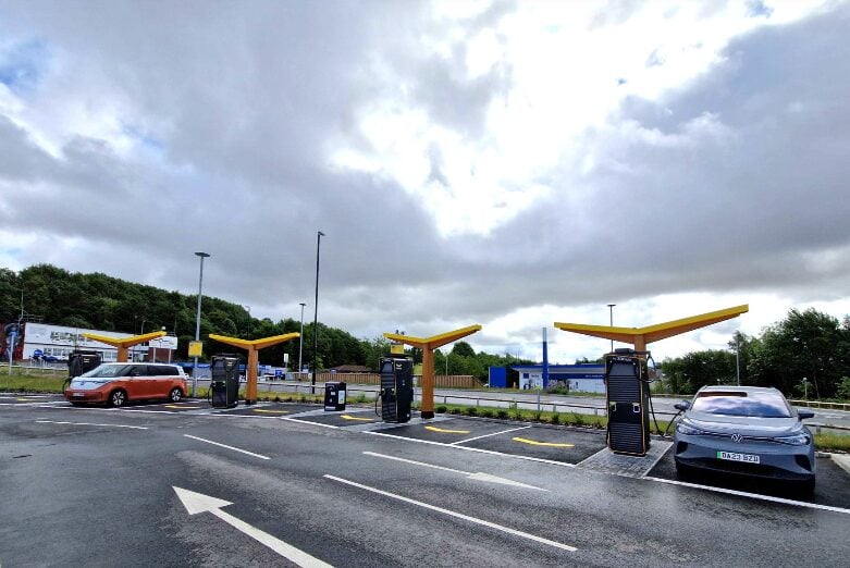 an ev charging car park