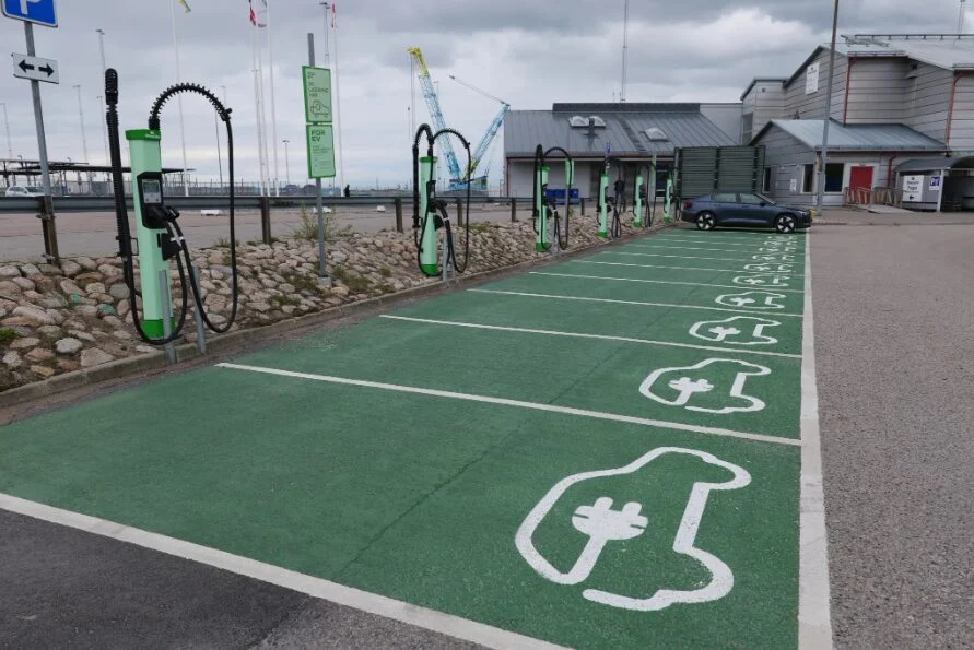 an EV charging car park