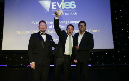 Last Year's winners, Novuna, at the EVIE awards. Image: Solar Media