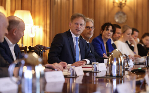 The Secretary of State for Energy Security and Net Zero, Grant Shapps hosts an energy security round table in the state dining room at No10 Downing Street. Image: Rory Arnold / No 10 Downing Street