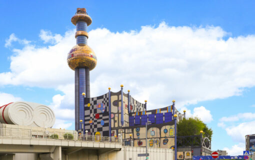 Spittelau waste incineration and district heating plant by Hundertwasser, Vienna, Austria, August 29 2021. Image: Adobe Stock