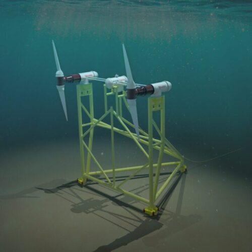 a 3d render of a tidal stream energy system