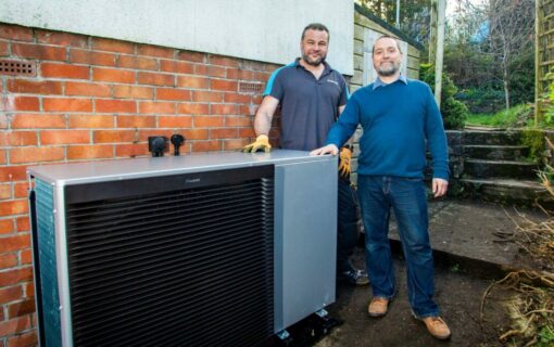 The installation of a Daikin heat pump by British Gas. Image: British Gas