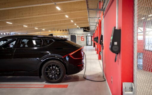 an EV plugged into a chargepoint