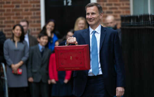 Chancellor Hunt leaving to present the Spring Budget. Image: HM Treasury.