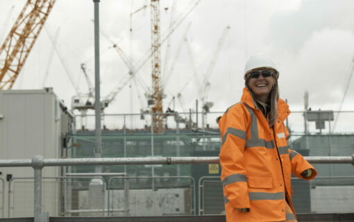 EDF Worker On Construction Site