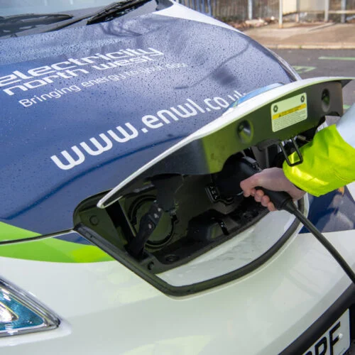 a close up of an electric ENW van