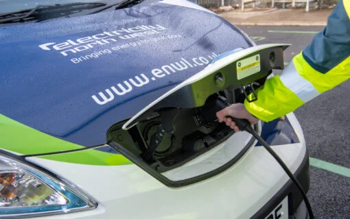 a close up of an electric ENW van