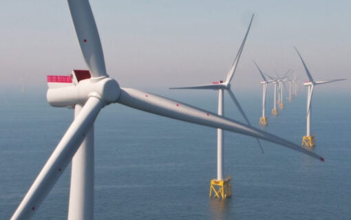 offshore wind turbines at sea