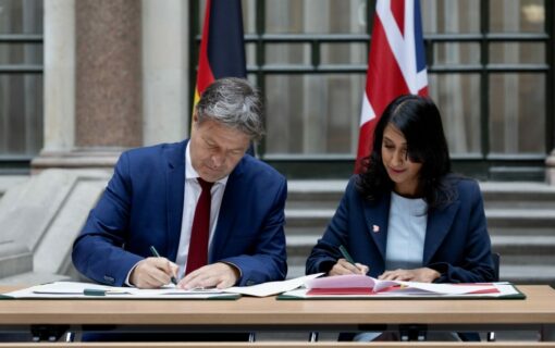 The agreement was signed in London by the UK’s energy security secretary Claire Coutinho and Germany’s vice-chancellor, Robert Habeck. Image: Claire Coutinho MP (X).