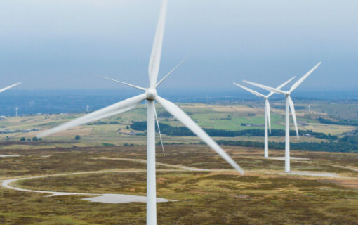 The 2MW turbine forms part of the Ovenden Moor Wind Farm in Halifax