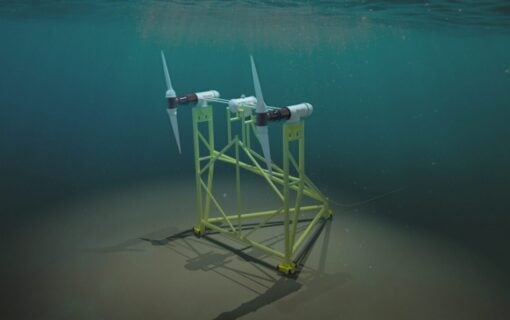 A 3D render of the hydrowing system.