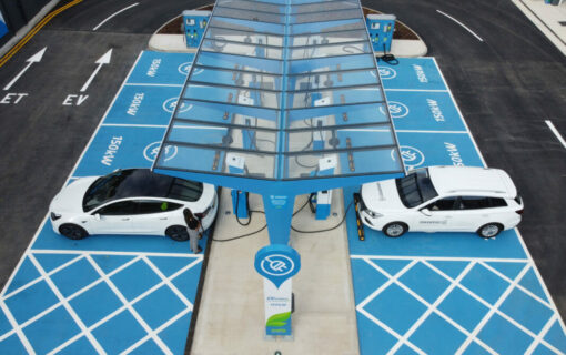 MFG's flagship EV charging hub in Putney. Image: MFG