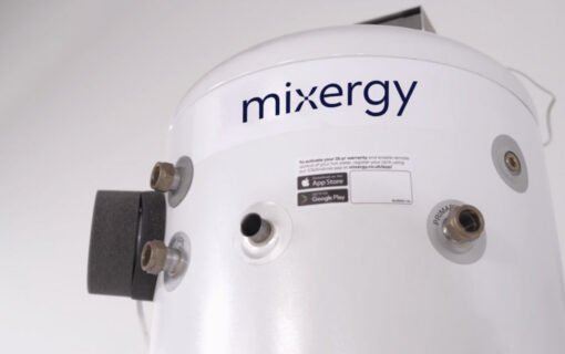 Mixergy began rolling out the water tanks which form the VPP in 2019. Image: Mixergy.