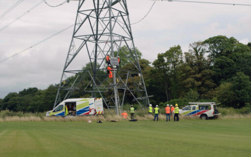 The LineVision system is being installed on a 275kV circuit between Penwortham and Kirkby in Cumbria. Image: National Grid.