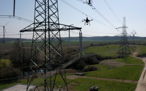 National Grid is also trialling autonomous drones for visual monitoring of pylons. Image: National Grid.