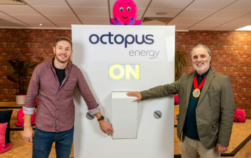 Octopus Energy and the Mayor of Brighton & Hove Cllr Robins at the opening event. Image: Octopus Energy.