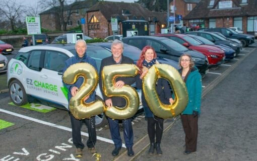 Park and Charge EV network completed in Oxfordshire. Image: EZ-Charge.