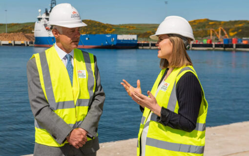 Image of MSP Mairi McAllan at Port of Aberdeen