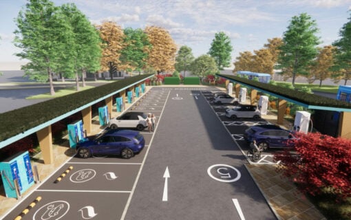 SSE's Myrekirk Dundee EV charging site design. Image: SSE