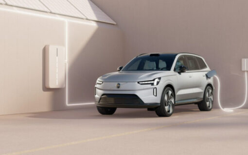 Parked electric car charging at home