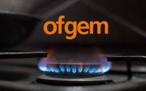 a gas cooker flame with the ofgem logo