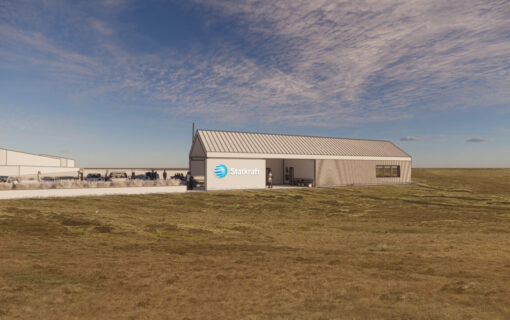 a 3d render of the proposed office building on the mossy hill site