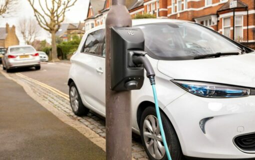 Public kerbside EV chargepoint in residential street. Image: char.gy.
