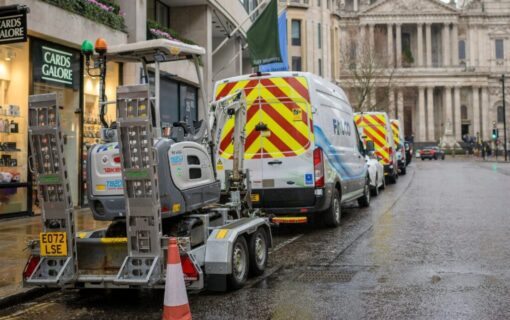 Takeuchi diggers ready to work in central London