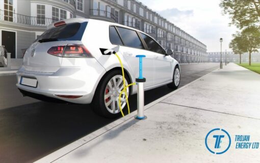 A CGI of the new Trojan Energy charge point
