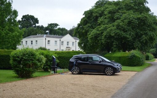 The Chargemaster Fastcharge unit has been installed within walking distance of the historic Wavendon House. Image: Chargemaster.