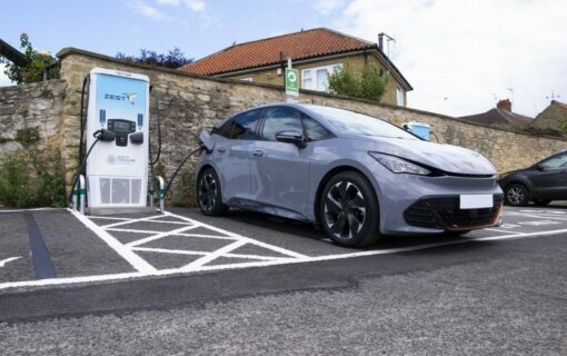 grey car charging on Zest EV charger £2.1 m partnership with Bromsgrove and Redditch Councils