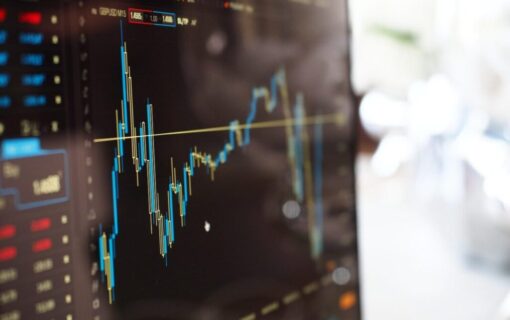 a close up of a stock screen