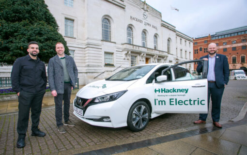 cllr-mete-coban-mbe-mayor-of-hackney-philip-glanville-and-robin-heap-zest-ceo-with-an-electric-vehicle-outside-hackney-town-hall_52763635387_o