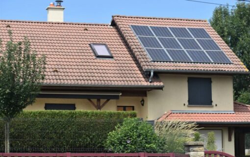 Solar panels on a rooftop