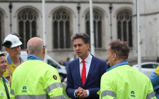 Ed Miliband outside parliament