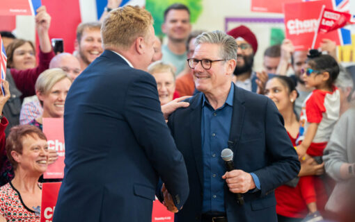 Image of Keir Starmer, labour prime minister, campaigning for the general election.