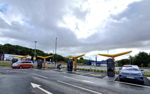 an ev charging car park