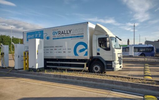 An electric HGV charging