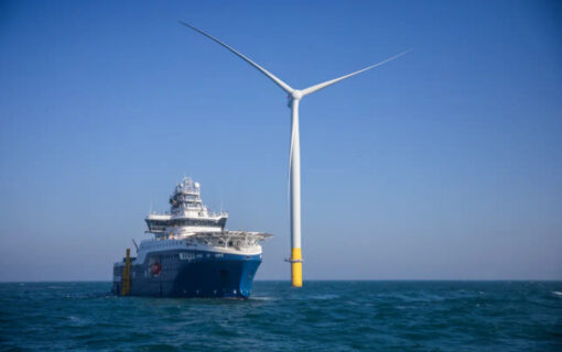 Hornsea 2 offshore wind farm (above) entered full operational in 2022. Image: Ørsted.