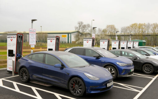 The site in Banbury now has 16 EV chargers. Image: InstaVolt.